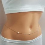 سلسلة بطن من اللؤلؤ فضي - كود 4038