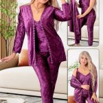 طقم بيجامة شتوي مع روب - 356