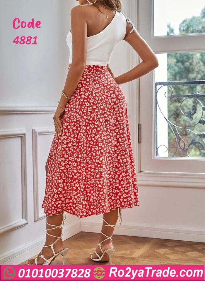 طقم حريمي بنقشة زهور - 4881