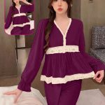 طقم بيجامة شتوي قطيفة - 7535