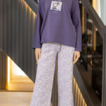 بيجامة حريمي بنقوش أنيقة - كود 1723