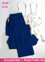 بيجامة حريمي بنقوش أنيقة - كود 2136