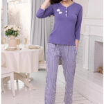 طقم بنطلون وبلوزة تلت كم - كود 3912