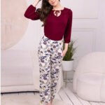 طقم بنطلون وبلوزة أنيق - كود 3914