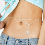 قلادة البطن فراشة للإثارة كريستال - كود 4078