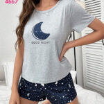 بيجامه شورت حريمي قطن - كود 4667