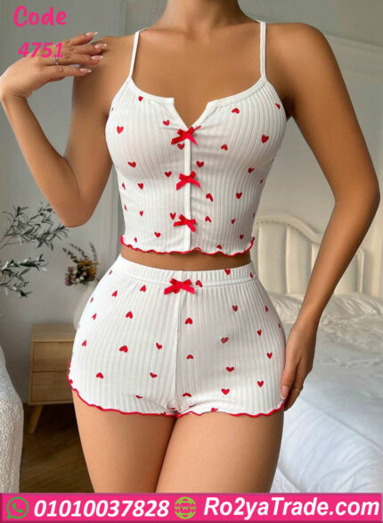 بيجامه هوت شورت حريمي - كود 4751