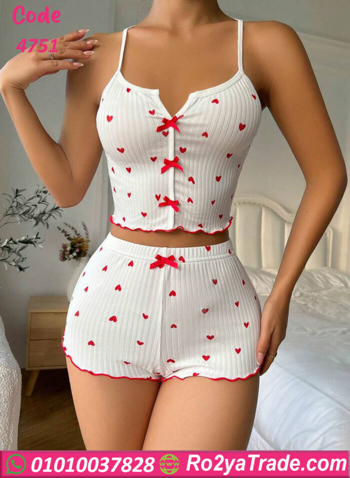 بيجامه هوت شورت حريمي - كود 4751