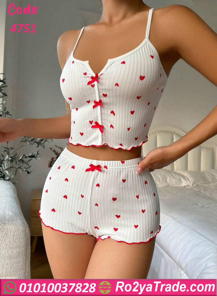 بيجامه هوت شورت حريمي - كود 4751