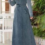 دريس كم مقلم جينز سوسته - كود 6085