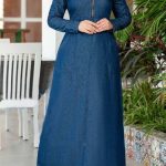 عبايه جينز سوسته نحاس - كود 6091