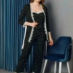 طقم بيجامة نسائي بنقوش رقيقه -كود 686