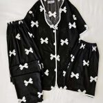 بيجامة نسائية أنيقة فيونكات - كود 7707