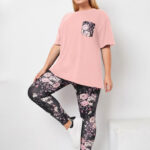 بيجامة نسائية نص كم - كود 8014