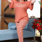 بيجامة حريمي بنقوش أنيقة - k822