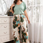 طقم بيجامة حريمي مشجر - كود 3026