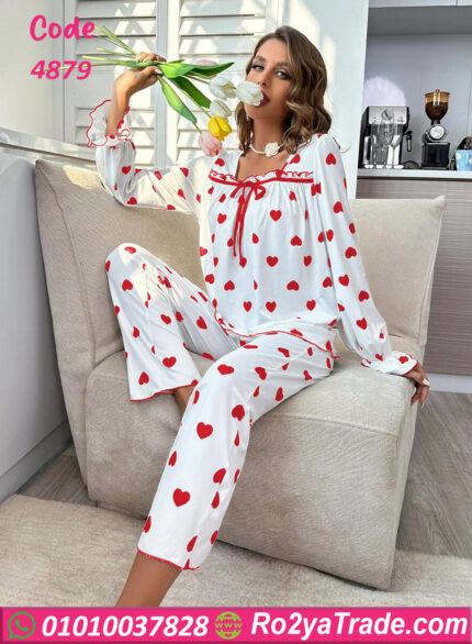 بيجامه نسائيه نعومة القماش - كود 4879