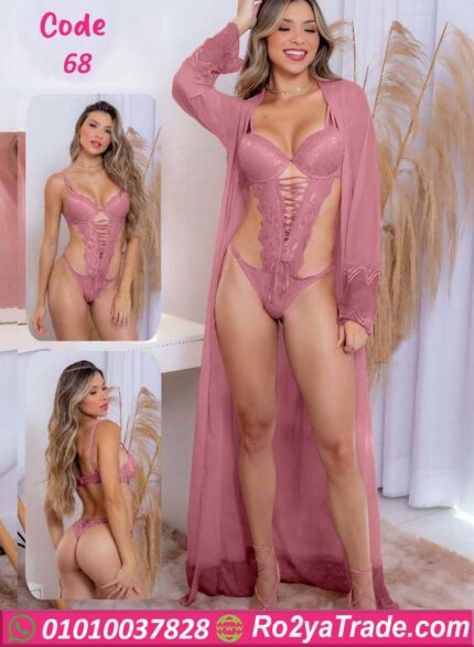 جمبسوت لانجري بروب طويل وألوان هادية - كود 68