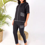 بيجامة حريمي بنقوش أنيقة - كود 9055