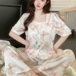 طقم بيجامه ستان للعرايس - كود 0053