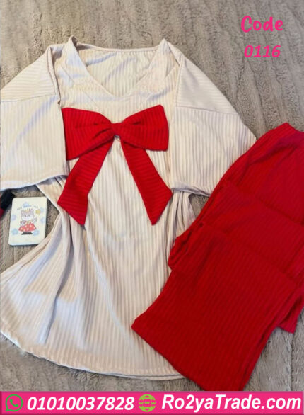 طقم حريمي بنقشة فيونكه - كود 0116