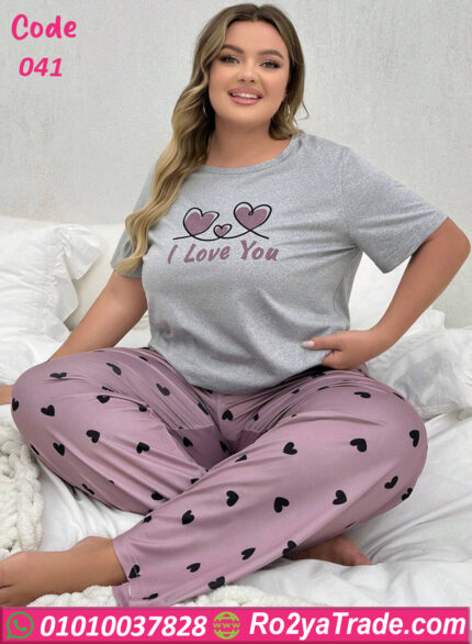 بيجامه نص كم حريمي - كود 041