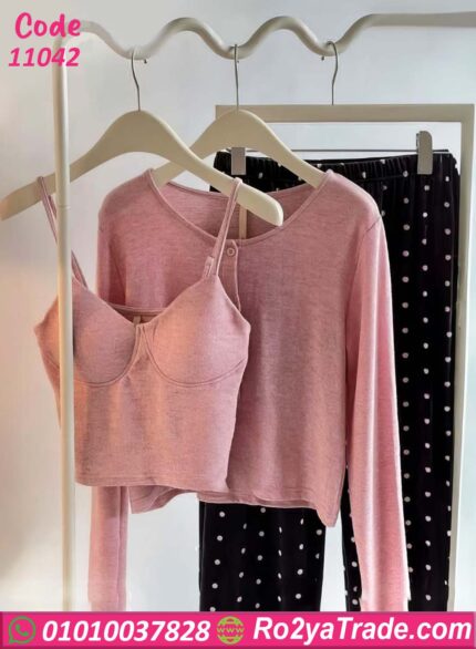 طقم بيجامة حريمي 3قطع - كود 11042