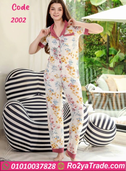 بيجامه حريمي زراير للعروسه - كود 2002