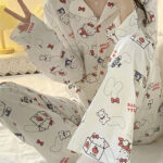 بيجامه زراير قطن حريمي - كود 3022