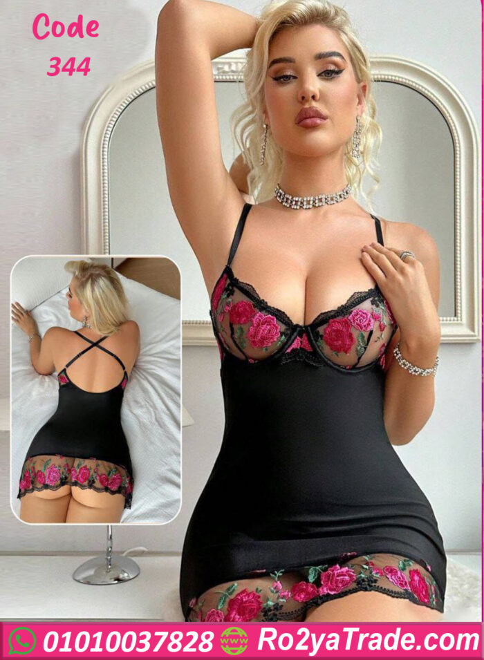 قميص نوم اسود - كود 344