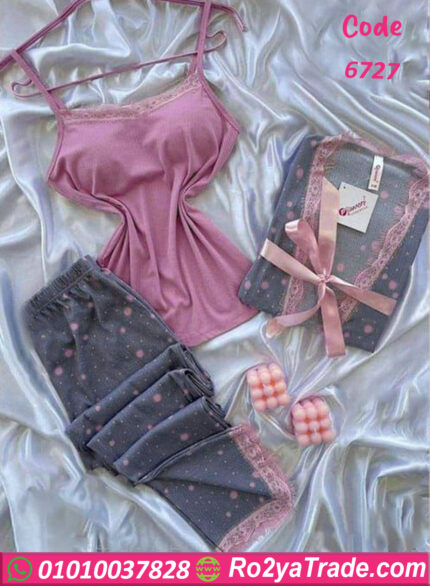 بجامة 3 قطع للعرائس - كود 6727