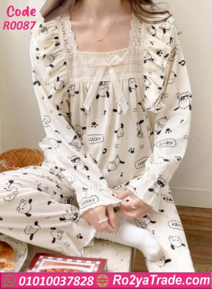 بيجامه نسائي للعروسه - كود R0087