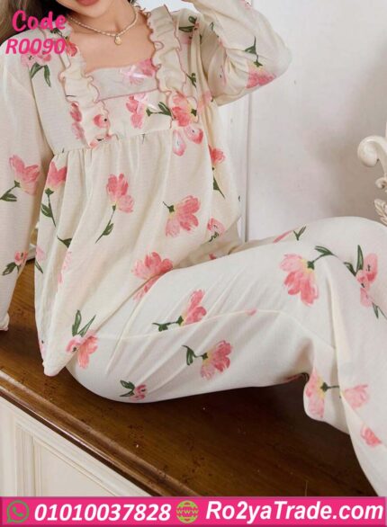 بيجامه نسائيه نعومة القماش - كود R0090
