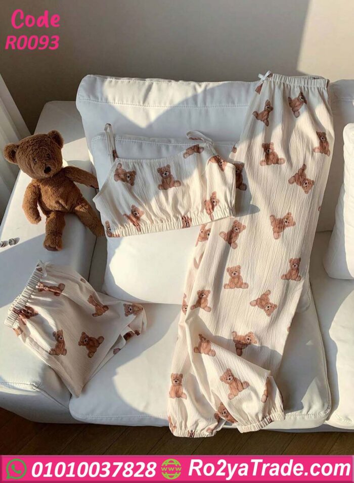 طقم 3 قطعه توب وبنطلون وشورت - كود R0093