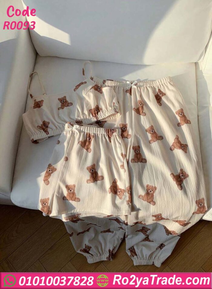 طقم 3 قطعه توب وبنطلون وشورت - كود R0093