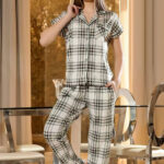 بيجامة حريمي كاروهات أنيقة - كود 1049