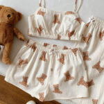 بيجامه 3 قطع مريحه حريمي - كود 1057