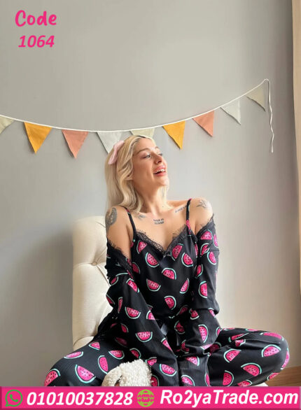 بيجامه حريمي 3 قطع - كود 1064