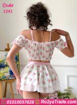 توب وميني جيب بتصميم أنثوي - كود 1241