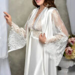 قميص نوم ستان للعرايس قصير بروب - كود 125