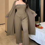 بيجامه حريمي 3 قطع للعرايس - كود 2127