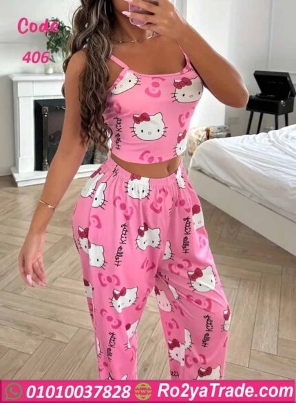 بيجامه قطعتين عرايسي دلع - كود 406