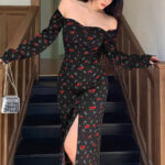 فستان طويل بتصميم جذاب - كود 1089