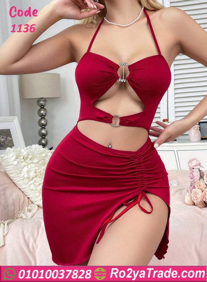 قميص نوم نسائي قصير - كود 1136