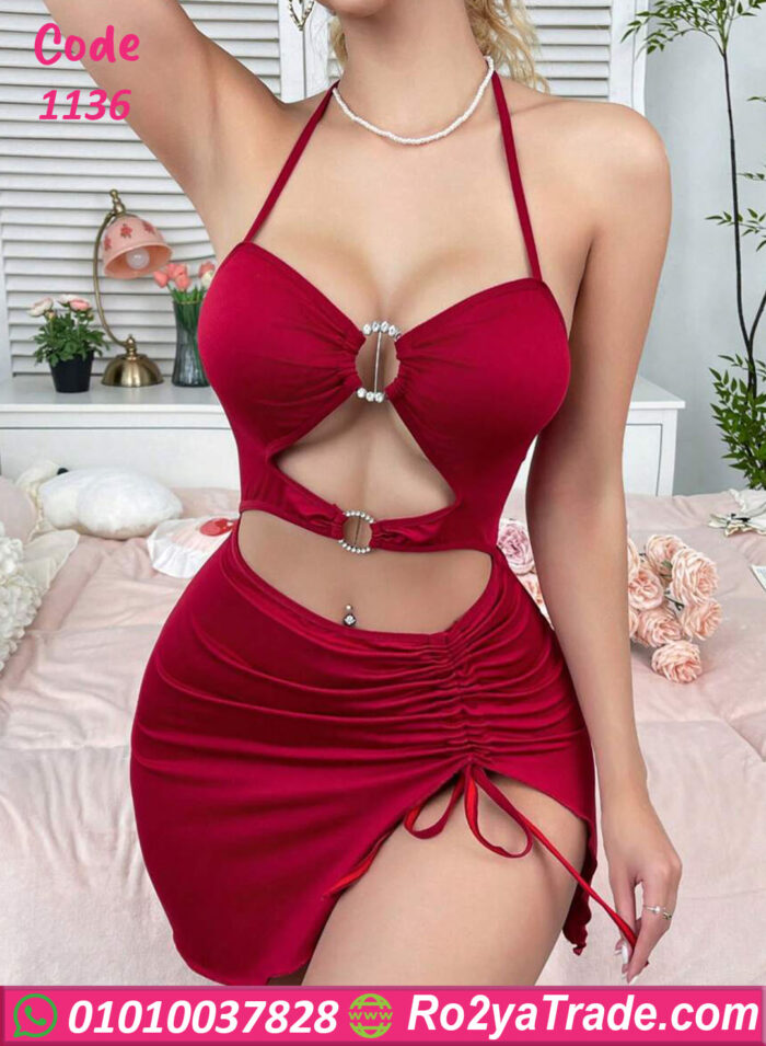 قميص نوم نسائي قصير - كود 1136