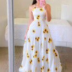 فستان طويل بتصميم جذاب - كود 2256