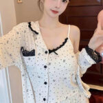 بيجامه قطن حريمي 3 قطع - كود 5005