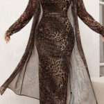 قميص نوم تايجر طويل بالروب - كود 7108