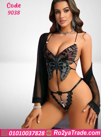 طقم برا وبانتي مع روب سكسي - كود 9038