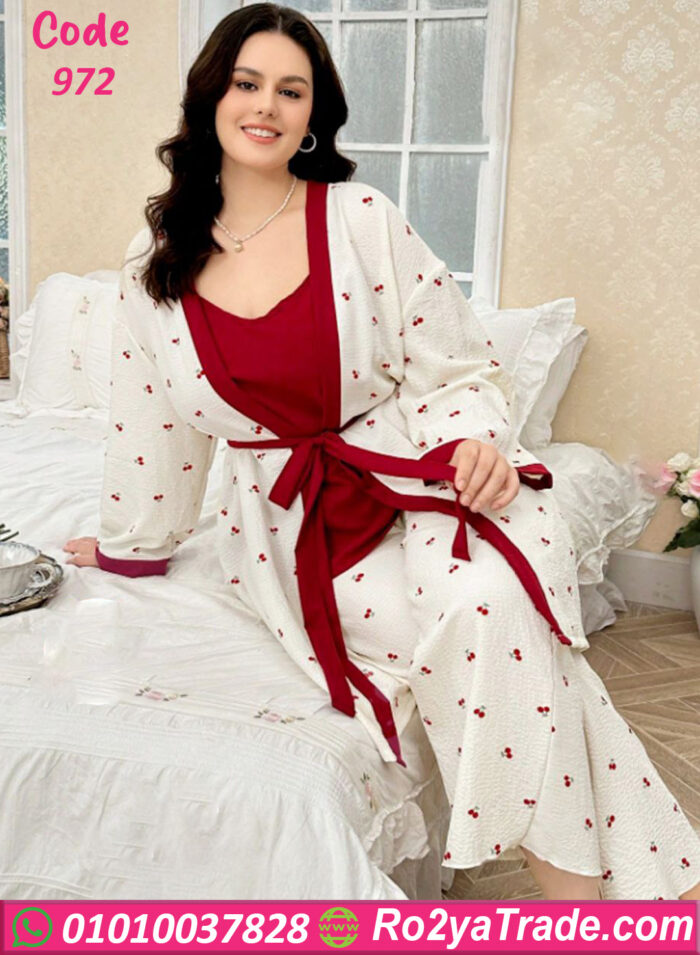 بيجامه حريمي للعرايس بالروب - كود 972